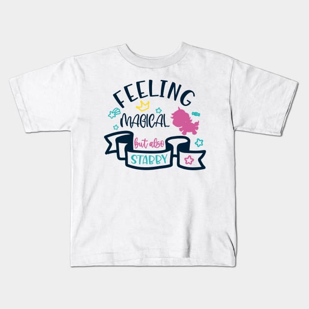 Feeling magical but also stabby funny unicorn Kids T-Shirt by afmr.2007@gmail.com